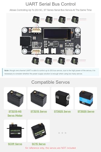 Waveshare ESP32 Servo Driver Expansion Board Built-in WiFi Dedicated Driver Board Designed for Serial Bus Servos, ESP32-WROOM-32, ESP32S