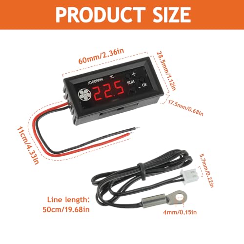 4-Wire PWM 12V 3A Fan Temperature Controller,Circular Head Circular Head（for Fit and fix)