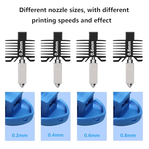 P1P P1S 0.2mm Hardened Steel Hotend, All-Metal Integerted Desige Hot End 320℃ High Temperature Print Head Nozzle Replacement for Bambu Lab X1/X1C/P1S /P1P 3D Printer