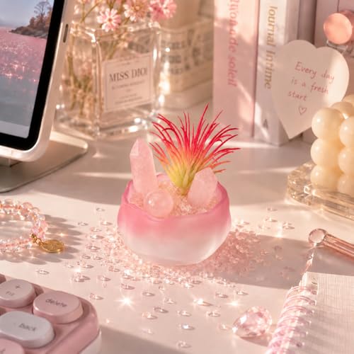 Natural Crystal Healing Stones Set with Point & Sphere-Mini Pink