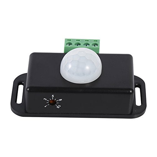 Qiilu Small 12V Motion Sensor 8×5×5DC 12V 24V Body Safety Infrared PIR Motion Sensor Detector Switch for LED Light Bar