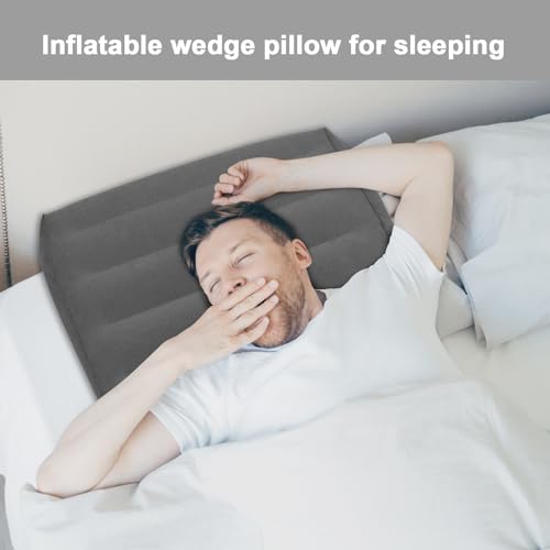 Inflatoast inflatable wedge pillow for travel, camping, and indoor sleep, lightweight foam body positioner and support pillow.