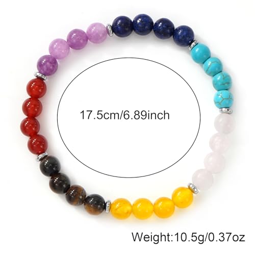 Inspirational Gifts for Women,7 chakra Bracelet,Natural Stone Healing Bracelet Stress Relief Anxiety Jewelry Gifts Friendship Family Four