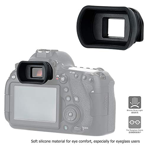 Long Soft EF Eyecup Eyepiece Viewfinder & Microfiber Padded Hand Strap for Canon EOS Rebel T7 T6 T5 T8i T7i T6i T6s T5i SL3 SL2 90D 80D 70D 77D 60D 5D 5D Mark II 6D 6D Mark II & More Canon Cameras
