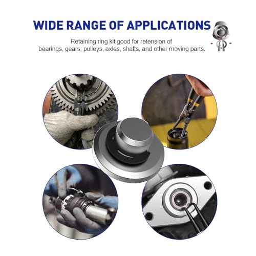 Boatsea internal retaining rings from a 450-piece circlip kit in assorted sizes and types