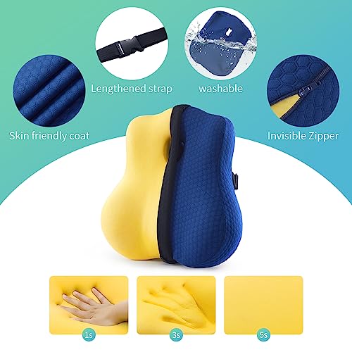 seeknow Lumbar Support Pillow for Chair Back Support Pillow for Couch Lumbar Pillow for Car Office Chair Back Cushion for Lower Back Pain Memory Foam Back Rest for Desk Chair, Recliner, Car Seats
