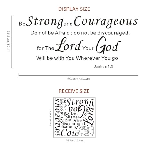 Be Strong and Courageous Wall Vinyl Decals Sticker Decor Bible Prayer