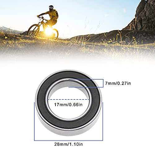 The Lord of the Tools 2Pcs 17287-2RS Deep Groove Ball Bearings 17x28x7mm Bearing Steel With Black Sealed Covers For Cycling MTB Mountain Road Bike