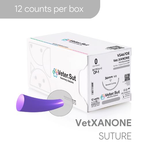 [Australia - AusPower] - VeterSut VetXANONE Absorbable Polydioxanone Surgical Suture USP Size 0, (CP-1) 1/2 36mm Reverse Cutting Needle, 36 Inches (90 cm), 12 Count, Veterinary Use Only 