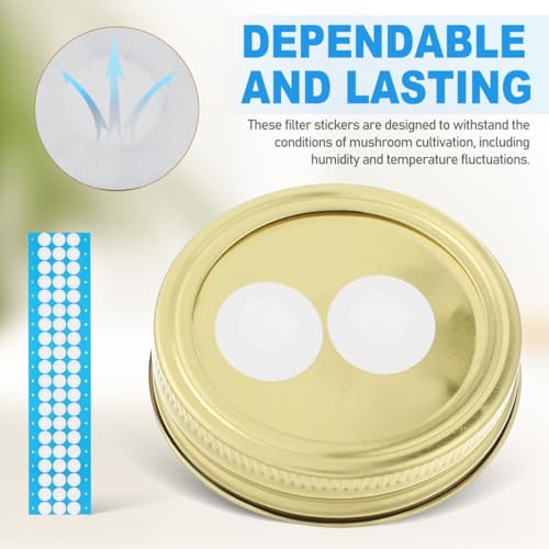 VALICLUD ePTFE microporous filter membrane discs, 20×10mm adhesive mushroom cultivation stickers, 60 pieces