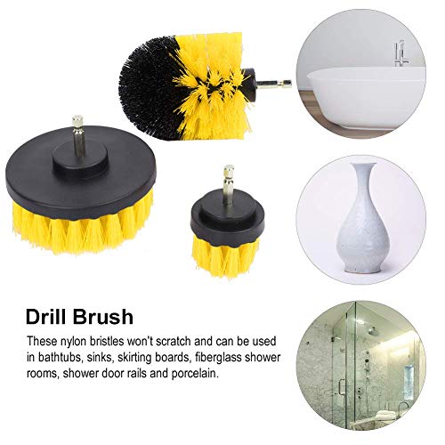 Drill Brush Set, 3 Piece Universal Yellow Cleaning Kit