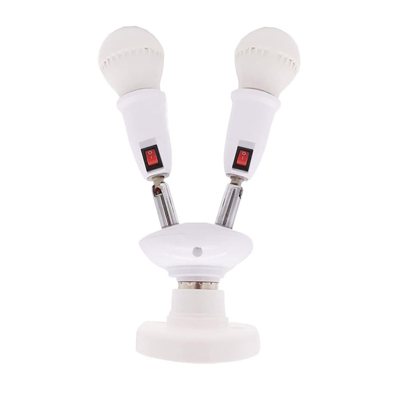 [Australia - AusPower] - CLWHJ-360 Degrees Adjustable 2 in 1 E26/E27 Splitter Socket Adapter. E26/E27 Standard LED Bulbs 360 Degrees Adjustable 180 Degree Bendable Max Watt 120W (2 in 1) 