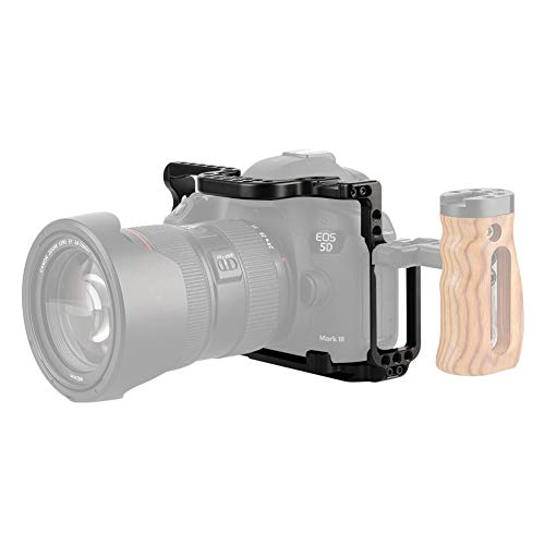 NICEYRIG Cage for Canon 5D 5DS Mark IV III II, Full DSLR Camera Cage with QR Plate for Arca Swiss and NATO Rail Cold Shoe - 267