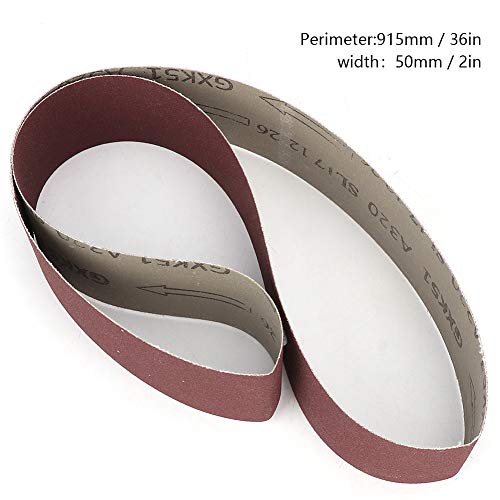 GXK51-B Sanding Belts Aluminum Oxide Sanding Belt 320 Grit / 400 Grit / 600 Grit for Sanding Polishing (320 Grit) Car Pack of 10