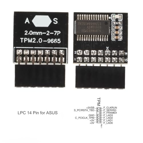 TPM 2.0 Module, 14 Pin 2x7P Security Chip for PC | Motherboard TPM Module LPC Interface Desktop