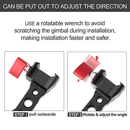 Leftfoto Camera Monitor Mount for DJI RS3-mini/RS2/RS3/RS-3pro/ RSC2 Gimbal Stabilizer Accessories,With1/4 & 3/8 Threads, Cold Shoe and Rotatable