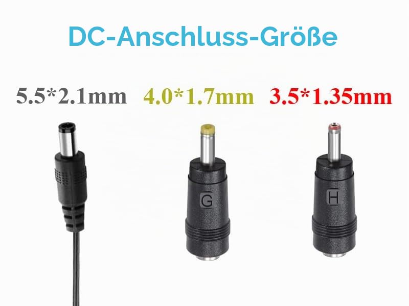 DC 6V 2A 2000mA Power Supply Adapter, Plug 5.5 mm x 2.1 mm, with 3.5 mm x 1.35 mm, 4.0 mm x 1.7 mm Plug 6 V, 2 A (single)