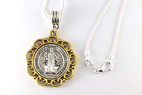 Dave The Bunny St Benedict Snake Chain Charm Necklace