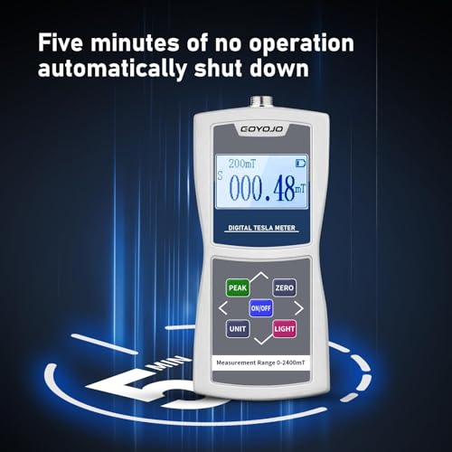 GOYOJO digital Gauss meter for DC magnet measurement, 2400mT/24000Gs magnetic field tester in white