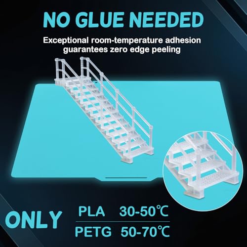 X2D P2S P1S Cool Plate for Bambu Lab, Low Temperature 30-50℃ PLA Build Plate Double Sided Spring Steel Print Bed Plate for Bambu Labs X2D X1C X1 P2S P1S P1P A1 3D Printer Platform