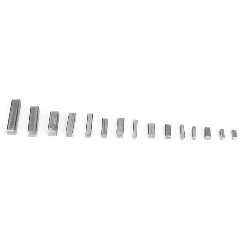 [Australia - AusPower] - Key Stock, 140pcs Round Ended Key Set Pulley Keyway Key Parallel Drive Shaft Keys Keyway Key Assortment 