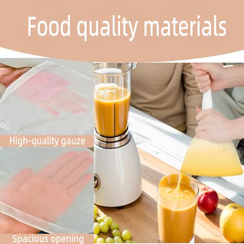 ZM Nut Milk Bags, Pack of 8 Straining Cloth Reusable, 20 x 30 cm, Fine Woven Straining Cloth Nylon Filter Bag, Nut Milk Bag, Organic Washable with Drawstring for Nut Milk, Cheese, Coffee, Yoghurt