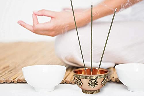 Indian Consigners Small Altar Witchcraft Copper Home Decor Serving, Offering or Smudging Bowl (7 Chakra Bowl), (ICCB) 7 Chakra