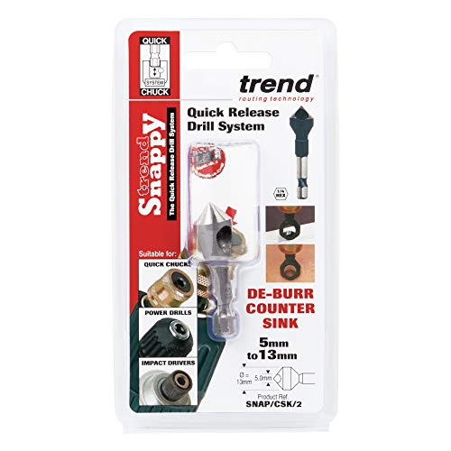 Trend De-Burring Tool for Countersinks, 5mm-13mm, Quick Release Compatible