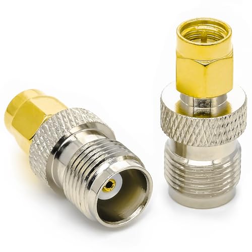 2 x SMA TNC Coaxial Adapter SMA Male to TNC Female Low Loss TNC to SMA Coaxial Cable Connector for WiFi Radio LTE Antenna Router Antennas