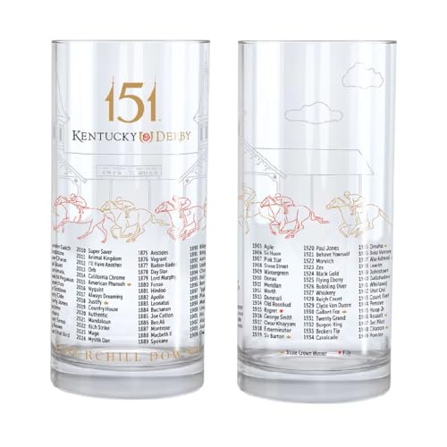 2025 Official Mint Julep Glass (12oz) for the 151th Running of the at Churchill Downs - 4 Piece 2025 151st Kentucky Derby Mint Julep Glass Set - 4 Piece