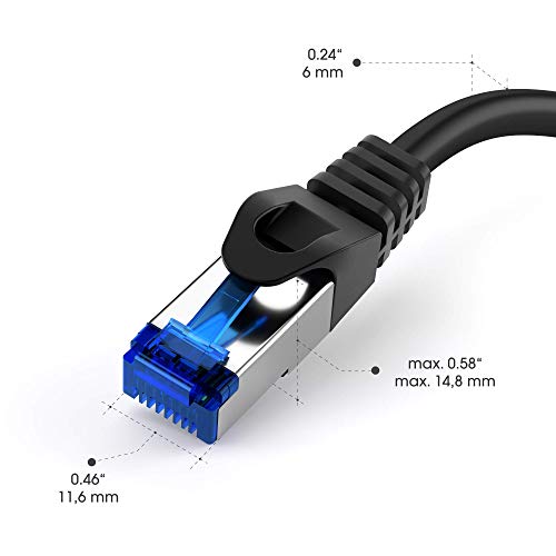 KabelDirekt LAN/Network Cable 10 m Gigabit, RJ45, Silver | Ethernet Patch Cable for Gigabit Networks - Connects Router, Modem, Switch, PC & Console via RJ45 - Silver, Flexible 1 Pack