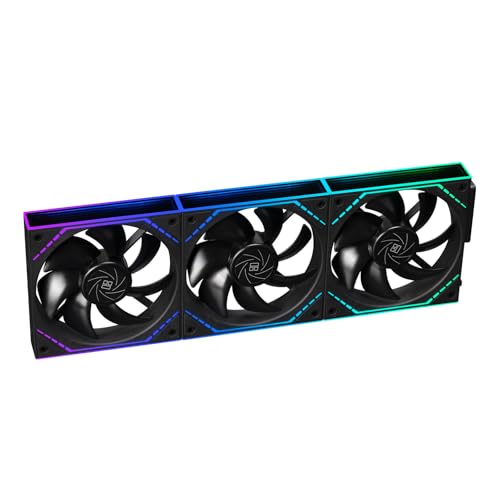 Thermalright TL-M12Q 120mm ARGB PWM PC cooling fan Black | Infinity Mirror ARGB, Daisy Chain Cable, 2000RPM PWM Control and S-FDB Bearing for Housing or Radiator TL-M12QX1