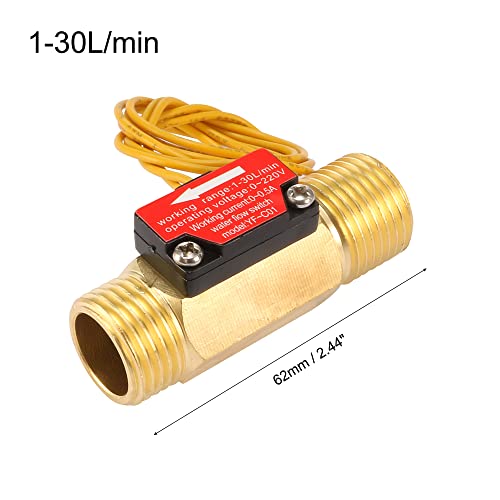 sourcing map G1/2 Hall Effect Liquid Water Flow Sensor Switch Flow Meter Counter 1-30L/min YF-C01