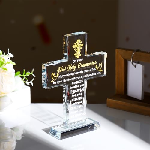 Ornalrist First Holy Communion Gifts for Boy Girls Religious Cross Keepsake