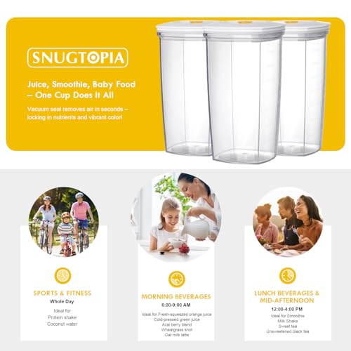 Vacuum Seal Juice Cups, Portable Leak Proof Drinking Storage Containers for Juice, Milk, Boba, Smoothie, Tea, Kombucha, 750ml (750mlx3) 750mlx3