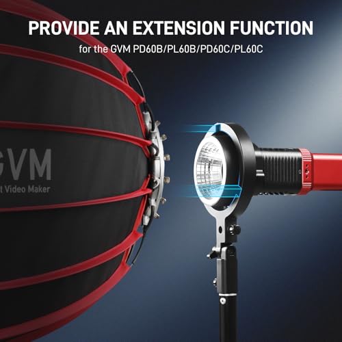 GVM Bowens Mount Adapter for PD60B PD60C PL60B PL60C, Updated Version Different Angles of Holder for Any Bowens Mount Accessories, Such as Softbox, Barndoor, Fresnel Lens