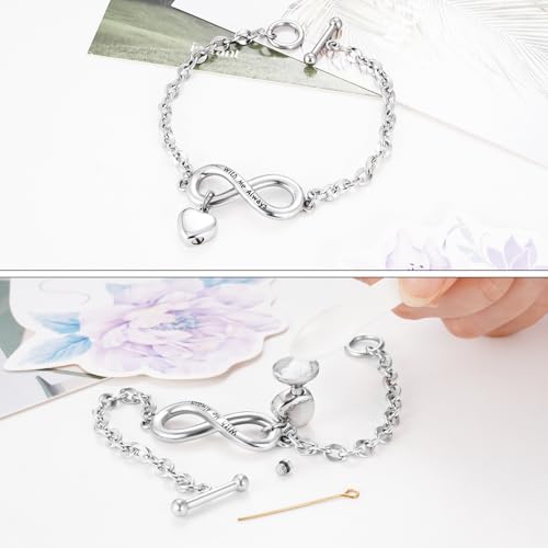 XIUDA Cremation Necklace Urn Bracelet for Ashes Memorial Cremation Jewelry
