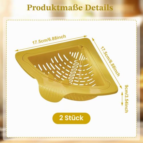 Pack of 2 Strainer for Sinks Magnetic Triangular Drain Basket Drain Strainer Kitchen Sink Strainer Magnetic Sink Baskets for Hanging Storage Rack Removable Sink Strainer for Professional Kitchens