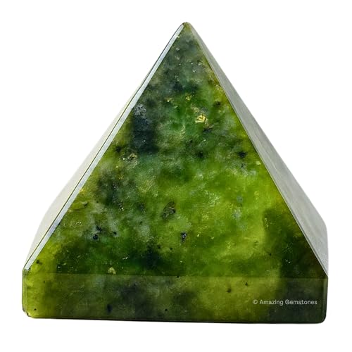 Amazing Gemstone Green Jade Pyramid Crystal Healing Stones - 1.5" Great Pyramid Figurine of Natural Stone Pyramid for Meditation, Reiki, Chakra Balancing and Crystal Pyramids Grid