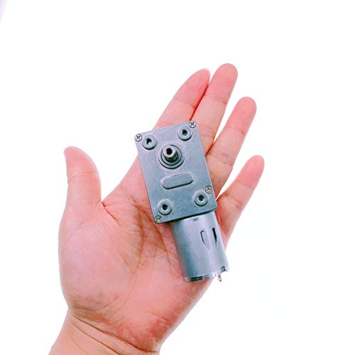 JZK DC 12V Reversible Electric Motor with Reduction of Turbo Worm Gearbox with High Torque and Strong Self-Locking Encoder (62RPM)
