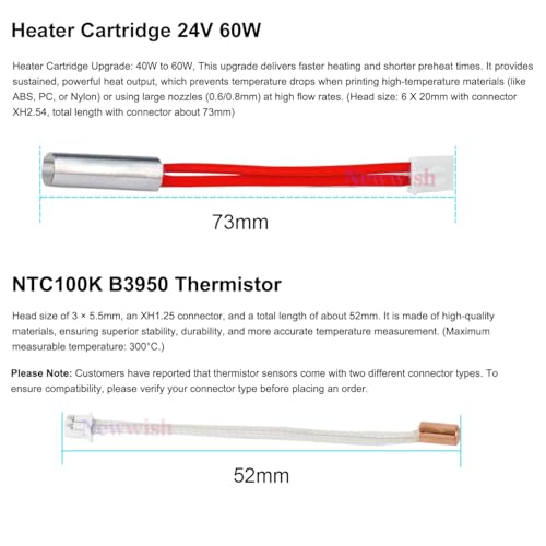 Sprite Extruder Pro Ender 3 S1 Hotend 24V 60W Upgrade Kit,Plated Copper Heater Block,Nozzle 0.4mm,Bi-Metal Heatbreak for Ender 3 S1,S1 Pro,S1 Plus,CR-10 Smart Pro 3D Printer Hotend,300℃ Ender 3 S1 Hotend Kit Plated Copper Kit