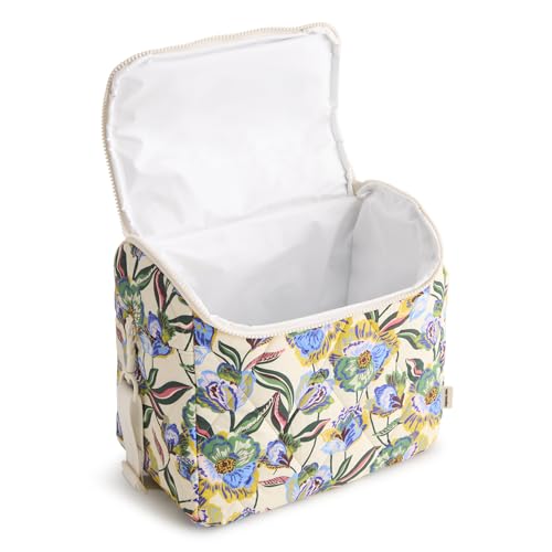 Vera Bradley Women's Featherweight Lunch Crossbody Bag – Insulated Quilted Shoulder Tote Gardenia Garden