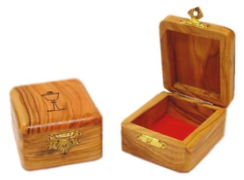 Holy Land Market First Communion Box - Rosary Box - Bethlehem Olive Wood Communion By Laser
