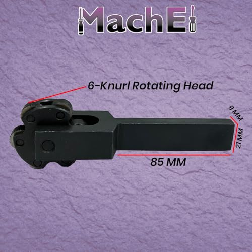 MachEl MachEI 6-Knurl Rotating Head Knurling Tool with Multi-Pitch Design (Coarse, Medium, Fine) - Ideal for Lathe Tool Holders.