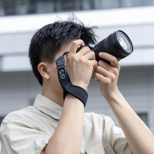 EOS R6 II R5 R5C Eyecup + Upgraded Hand Strap: Extended Camera Eye Cup Viewfinder for Canon EOS R6 Mark II R6 R5 R5C R5 C with Upgraded Quick Release Soft Neoprene Camera Hand Wrist Grip Strap