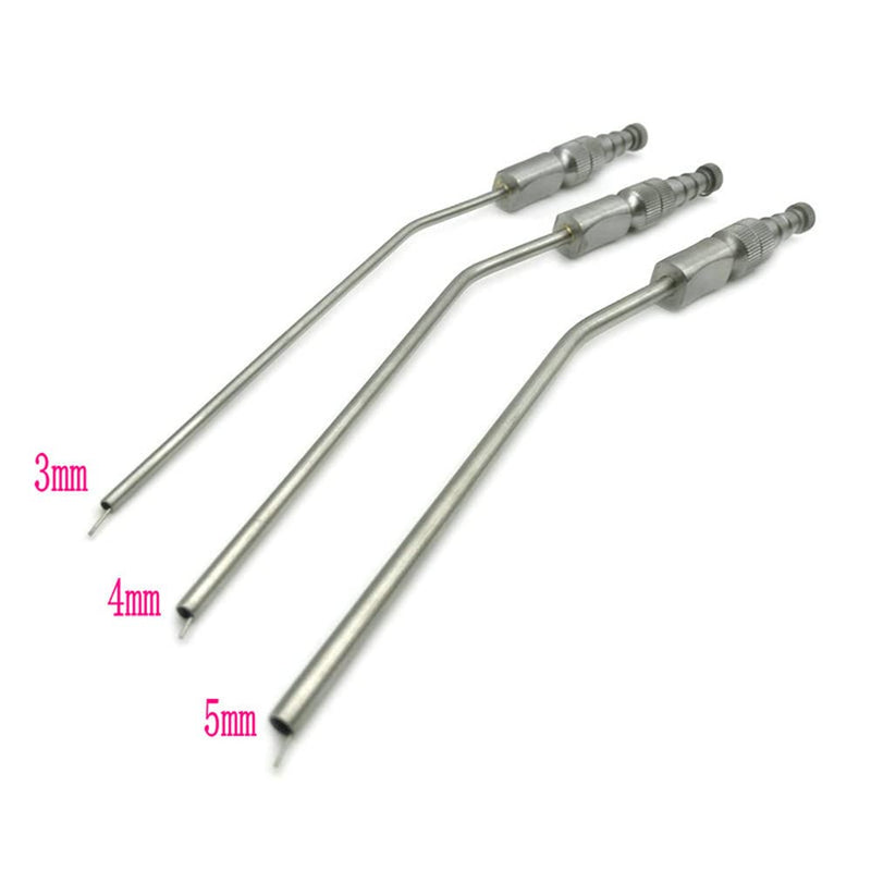 [Australia - AusPower] - 3PCS Dental Surgical Aspirator Ferguson Frazier Suction Tube Laboratory Tube 3mm/4mm/5mm Implant Tool 