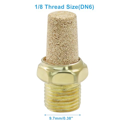 Verkelly brass air pneumatic mufflers, 1/8 inch DN6 fittings, 10-piece set