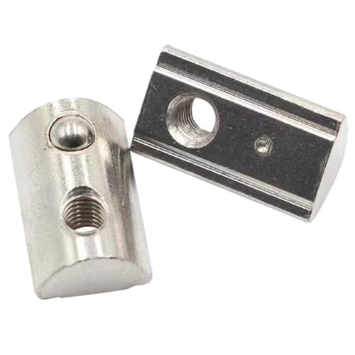 Generic M8 T-slot half-round spring ball loaded nuts for 3030 Series aluminum extrusion profiles, 30 pack