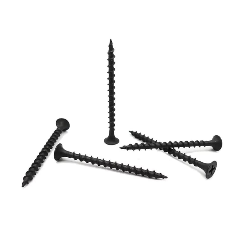 [Australia - AusPower] - #6 x 2" Drywall Screws 180PCS Coarse Thread Wood Screws 1 LBS Flat Truss Head Self Tapping Screws Black Phosphate Coated Stainless Fast Self Tapping LZDRY-013 #6x2" 