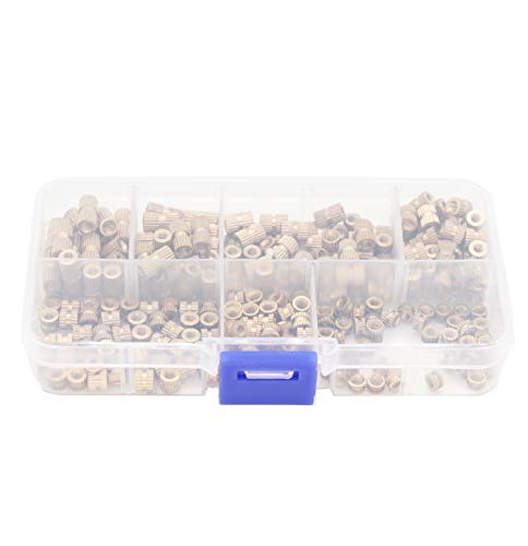binifiMux M3 brass knurled threaded inserts and female press-in heat-set nuts assortment kit for plastic projects